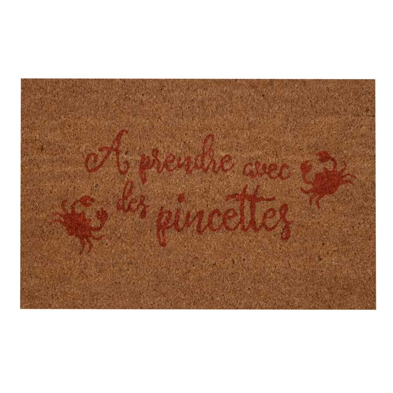 Tapis coco 'A prendre avec des pincettes'