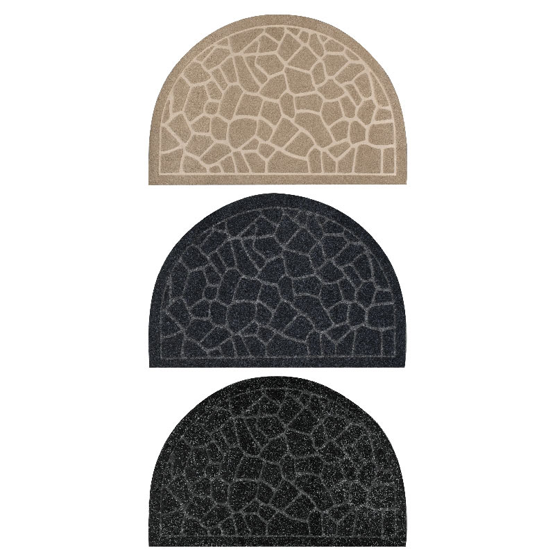 Tapis anti-salissure demi-lune 'Croisillons'