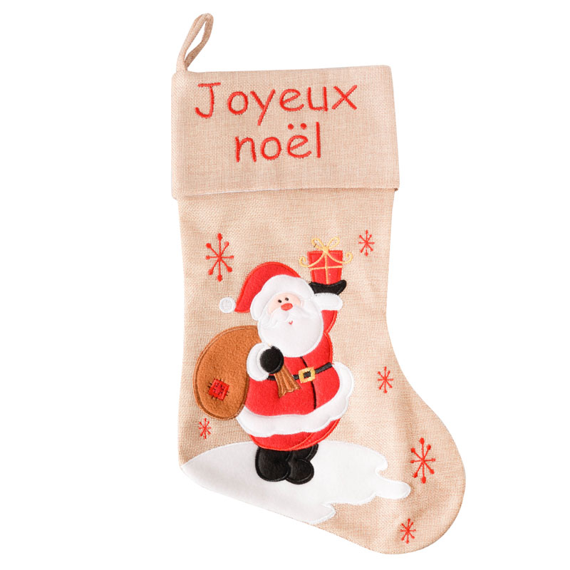 Chaussette de Noël 'Père Noël' à suspendre