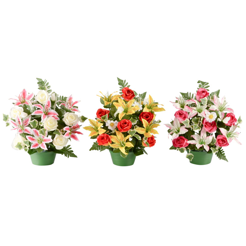 Potée lys tigrées et roses