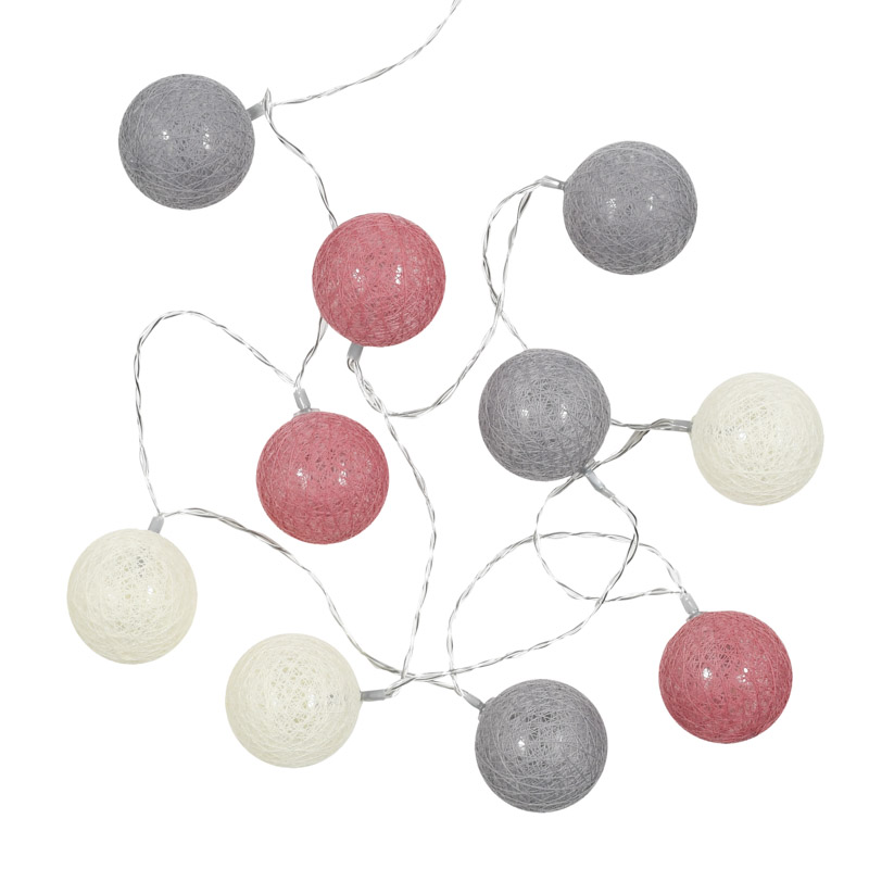 Guirlande électrique tricolore de 10 boules