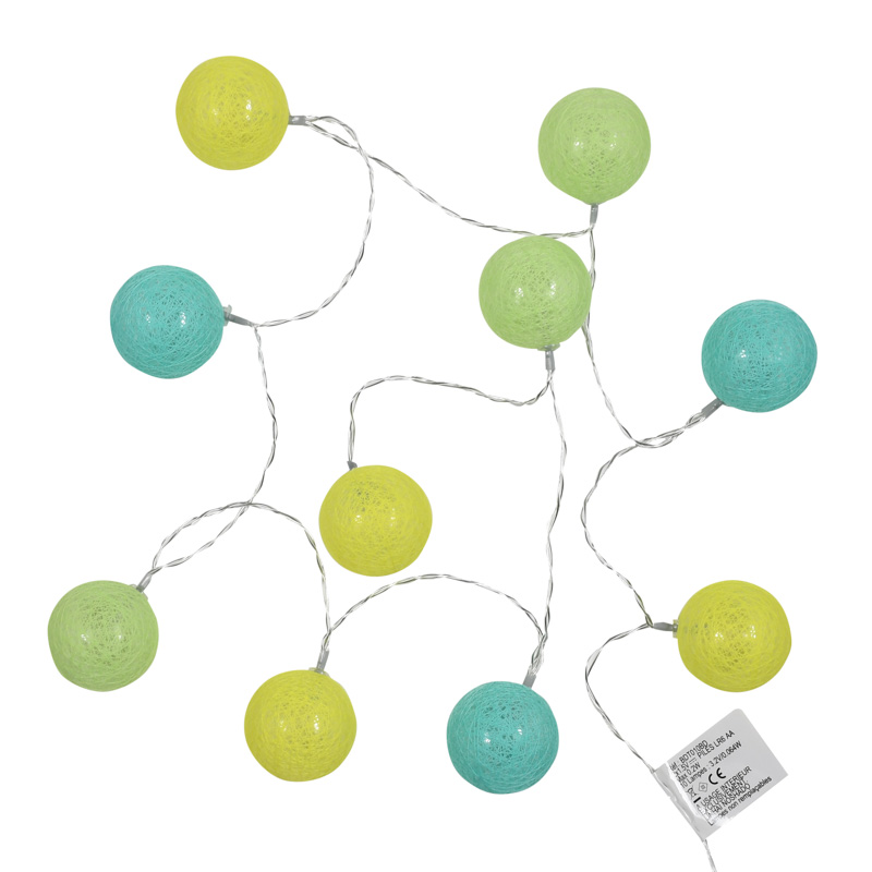 Guirlande électrique tricolore de 10 boules
