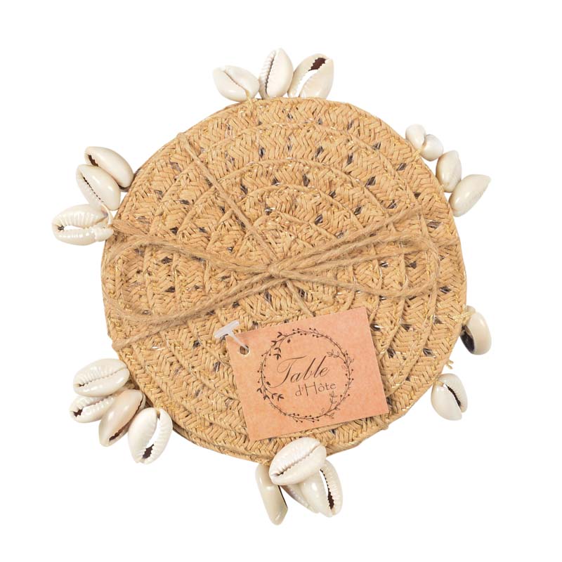 4 dessous de verre avec coquillages