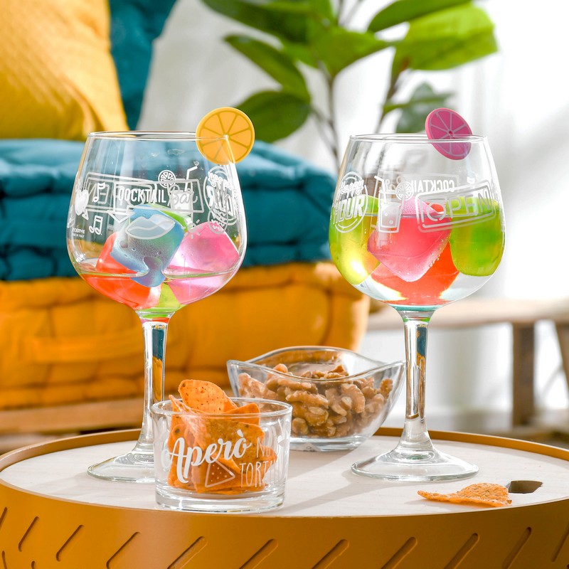 Verre gin tonic 'Néon Cocktail' transparent - L'Incroyable