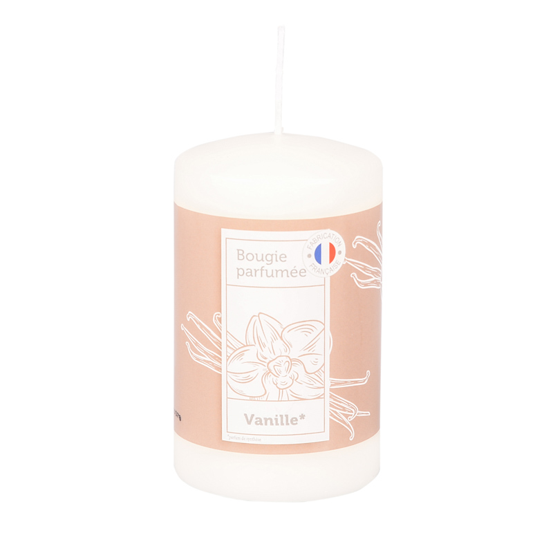 Bougie cylindre parfumée 'vanille'