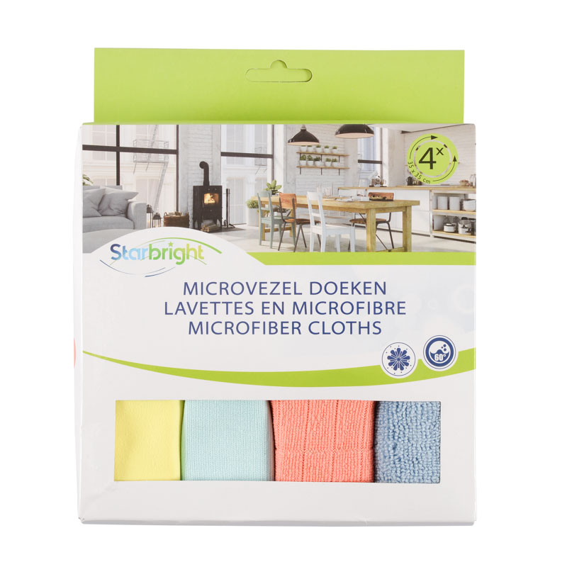 4 lavettes en microfibre