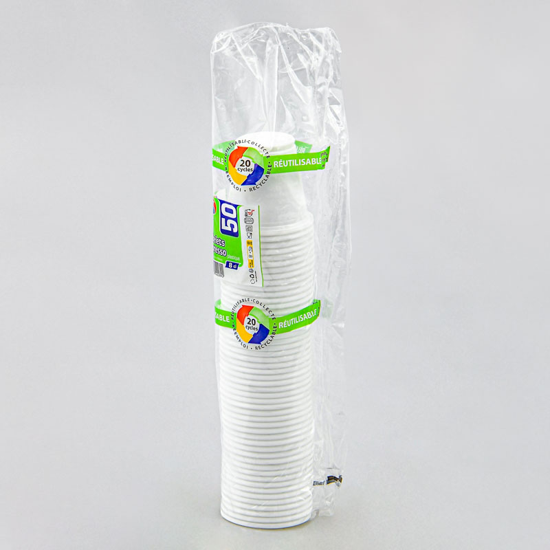 Lot de 50 gobelets expresso réutilisables 8cl