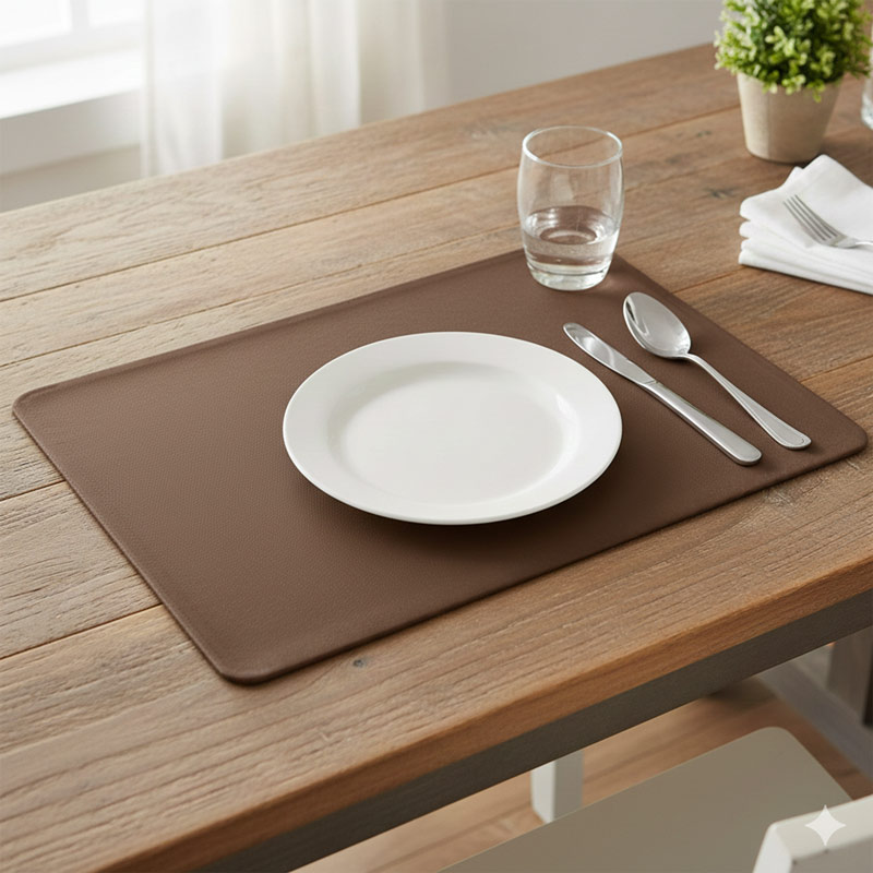Set de table imitation cuir marron 