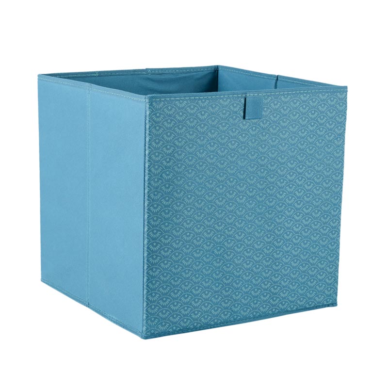 Cube de rangement 'Vally' en tissu bleu - L'Incroyable