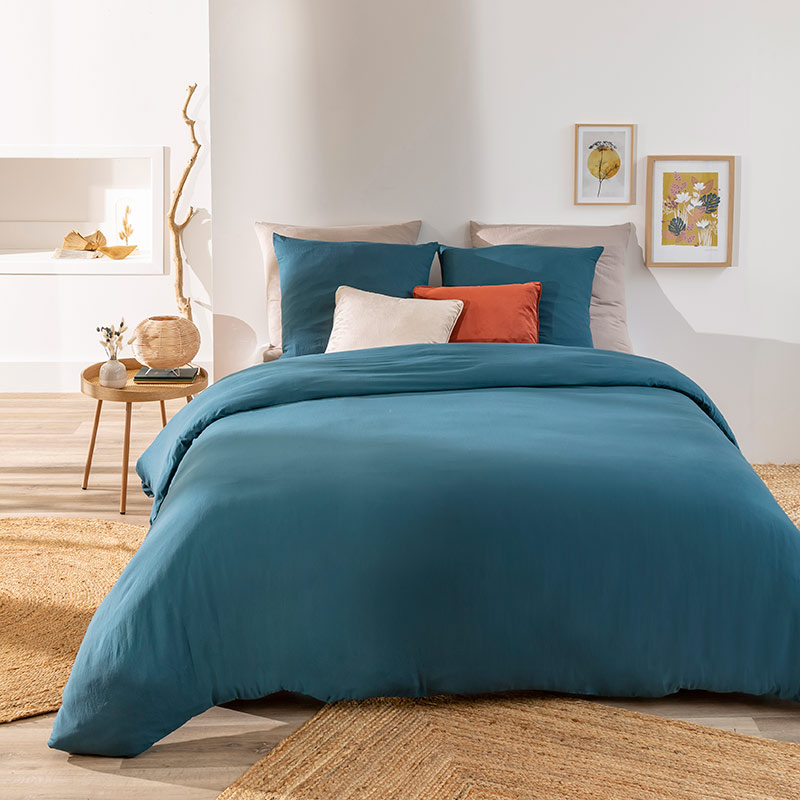 Parure de lit 'Wellness' bleu paon