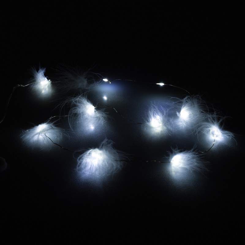 Guirlande lumineuse à plumes blanches