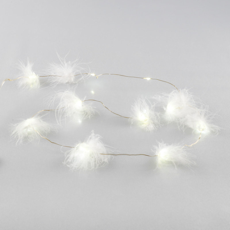 Guirlande lumineuse à plumes blanches