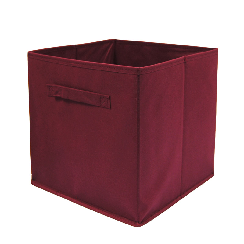 Cube de rangement 'Modul & Moi' en tissu bordeaux - L'Incroyable