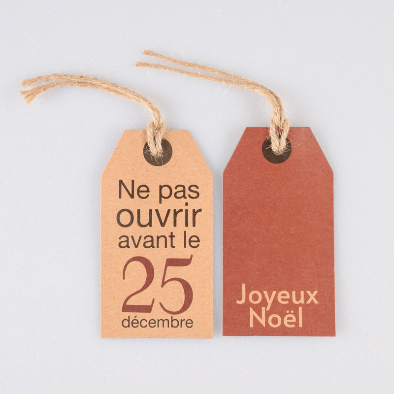 6 étiquettes cadeaux kraft