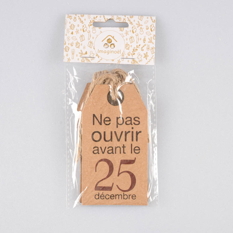 6 étiquettes cadeaux kraft