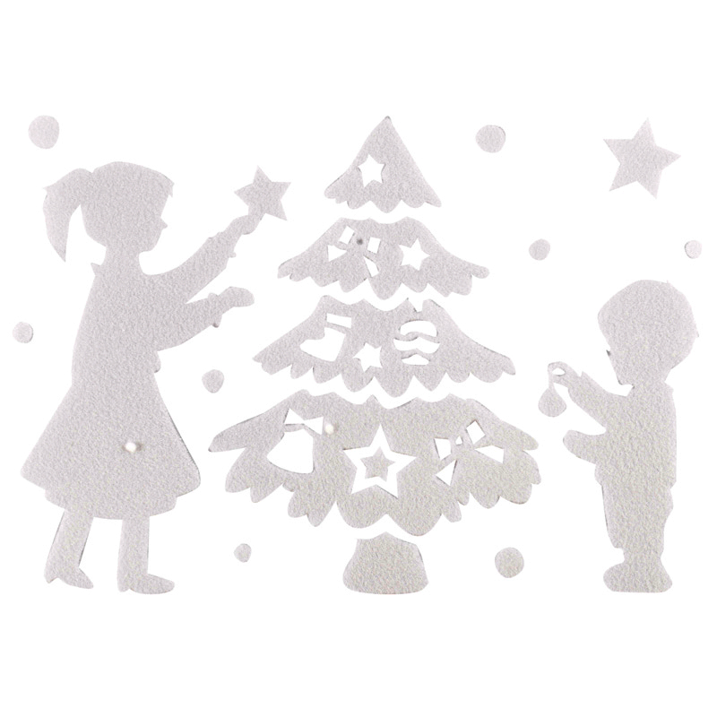 Sticker 'enfants déco sapin'