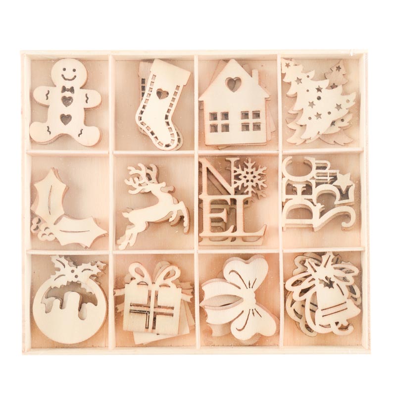 Lot de 36 pièces en bois 