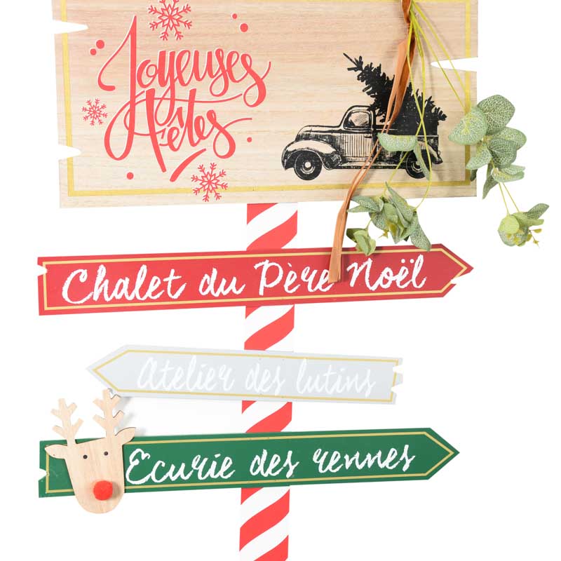 Panneau de direction 'Holly Jolly' 