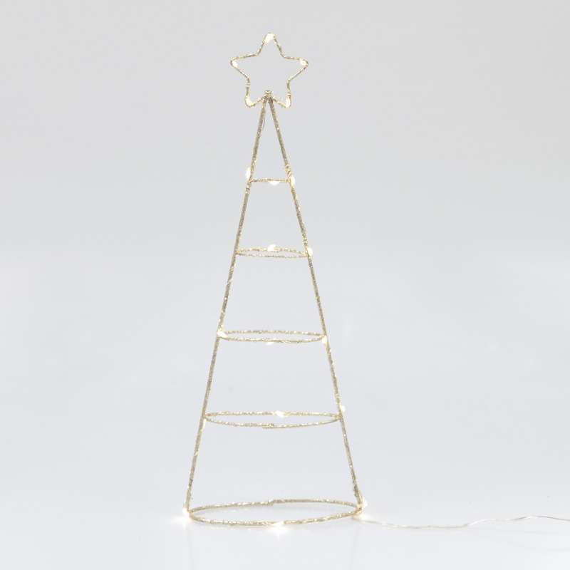 Sapin lumineux doré