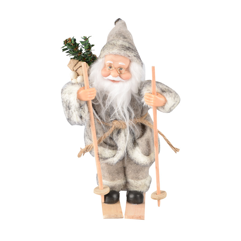 Père Noël skieur gris