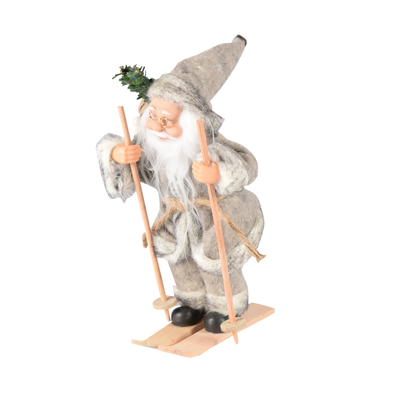Père Noël skieur gris