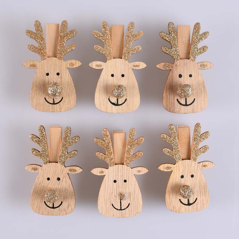6 pinces clip 'Rudolph'