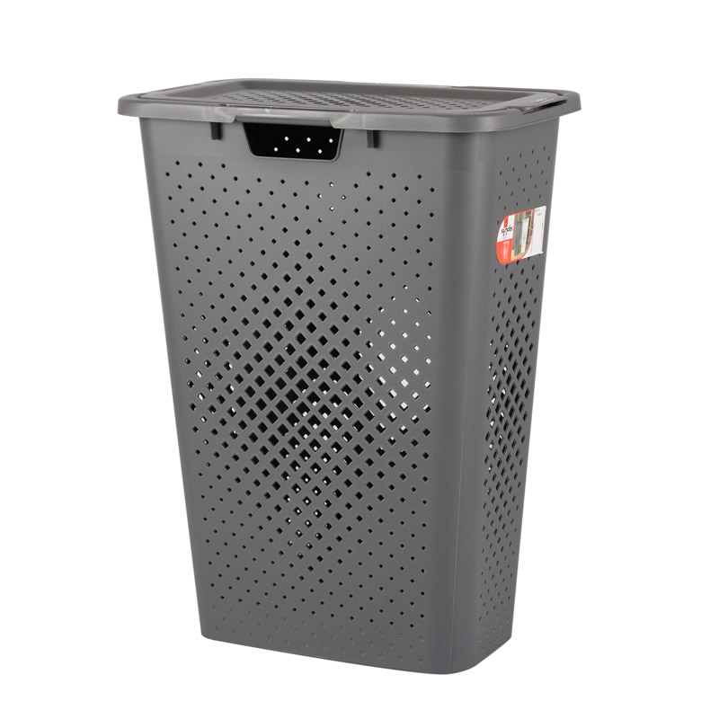 Panier à linge slim 'Pixel' gris