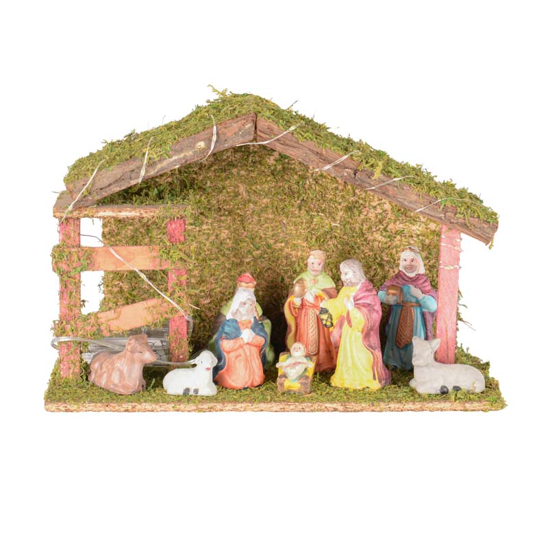 Crèche lumineuse et ses 9 sujets 'Nativity'