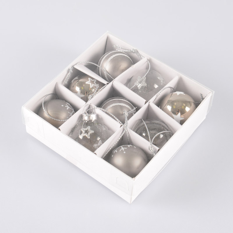 9 boules en verre 