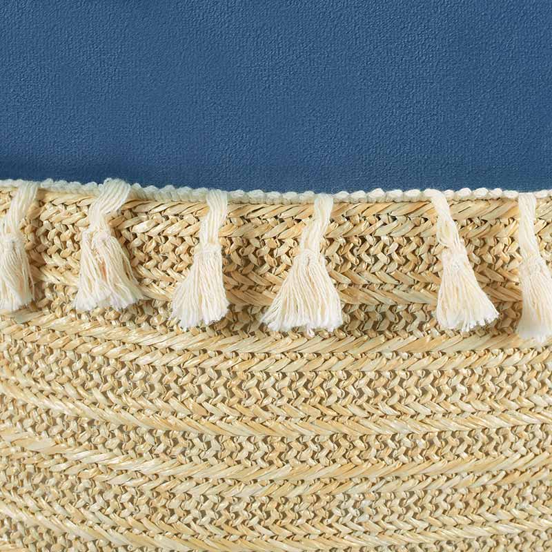 Coussin velours et imitation paille 'Séville'