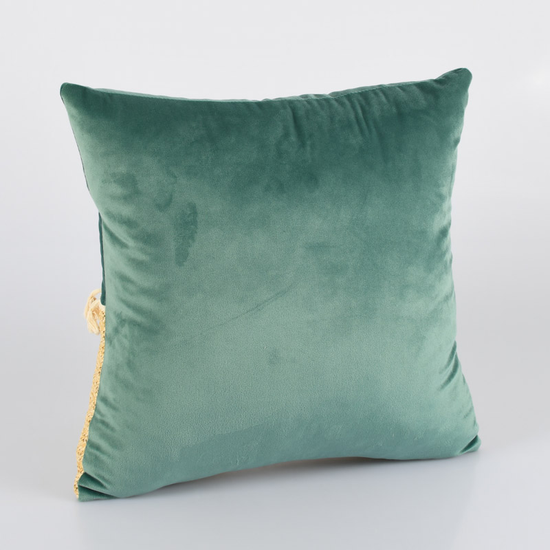 Coussin velours et imitation paille 'Séville'