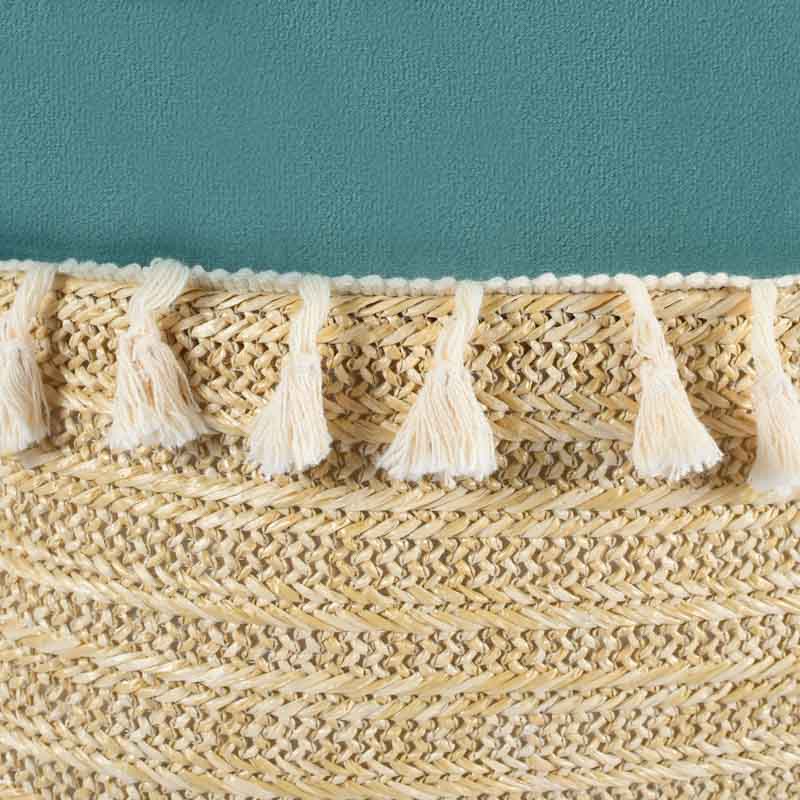 Coussin velours et imitation paille 'Séville'