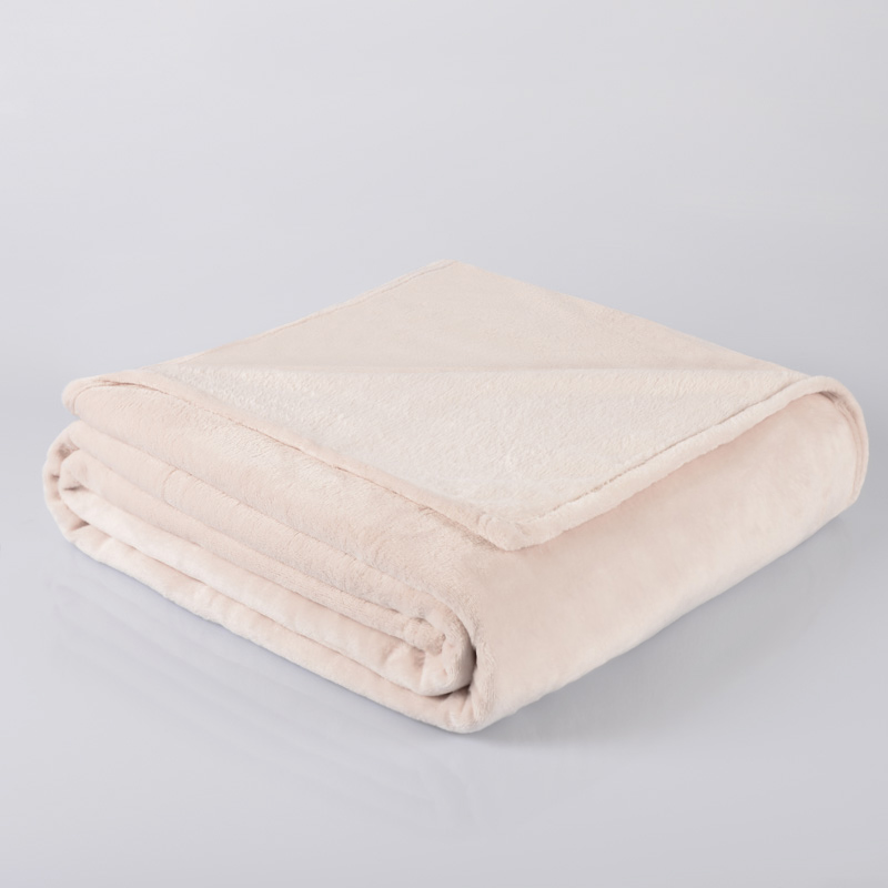Plaid microfibre super doux 'Alaska' écru