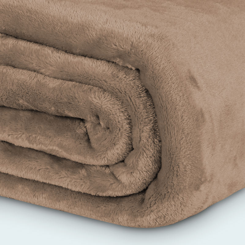 Plaid microfibre super doux 'Alaska' taupe