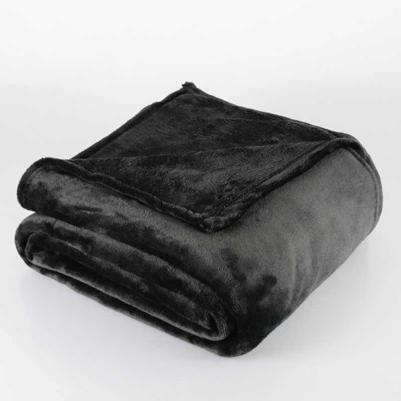 Plaid microfibre super doux 'Alaska' noir