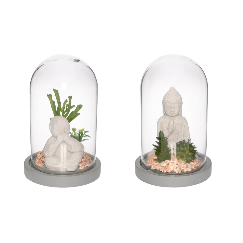 Plante artificielle avec bouddha