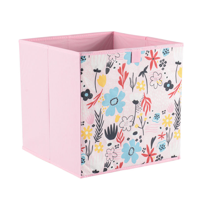 Cube de rangement 'Modul & Moi' en tissu rose - L'Incroyable