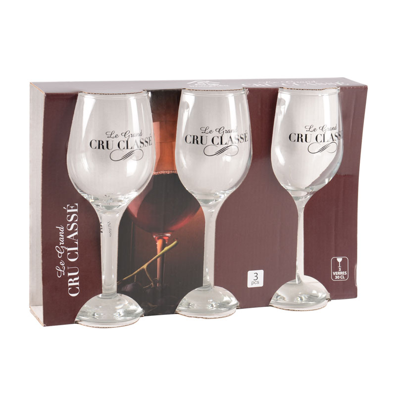 3 verres à pied 'Le Grand Cru'