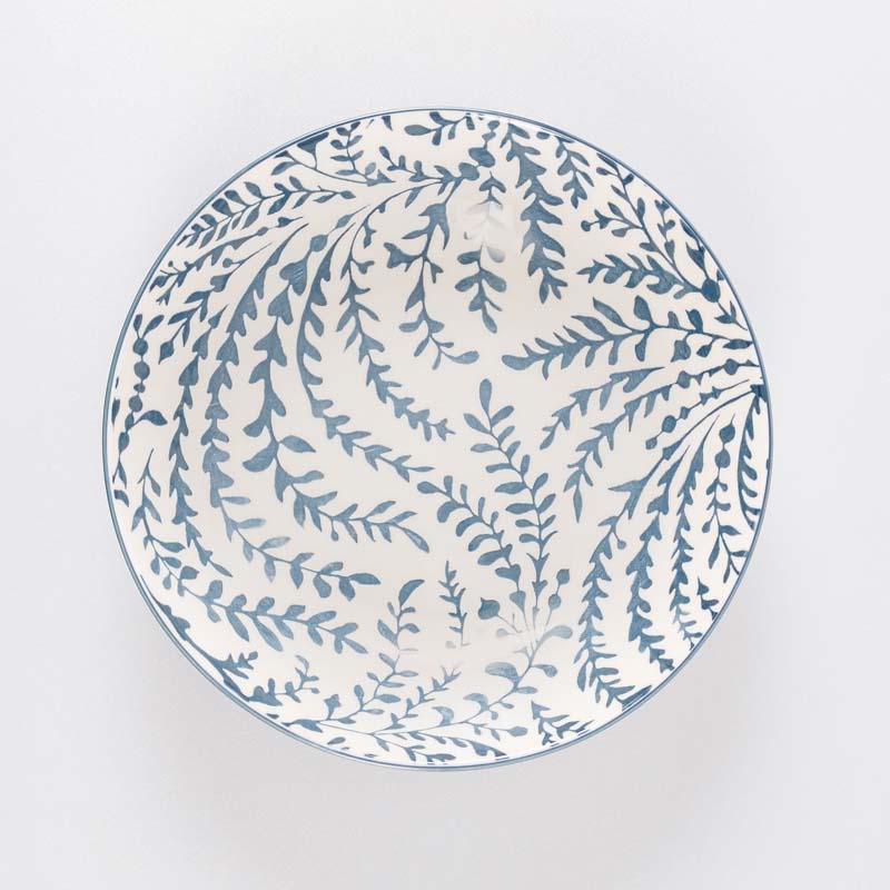 Assiette plate 'Casablanca' bleu en porcelaine - L'Incroyable