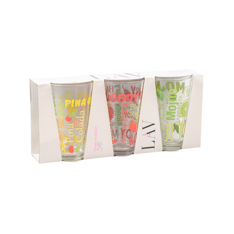 3 verres à cocktail 