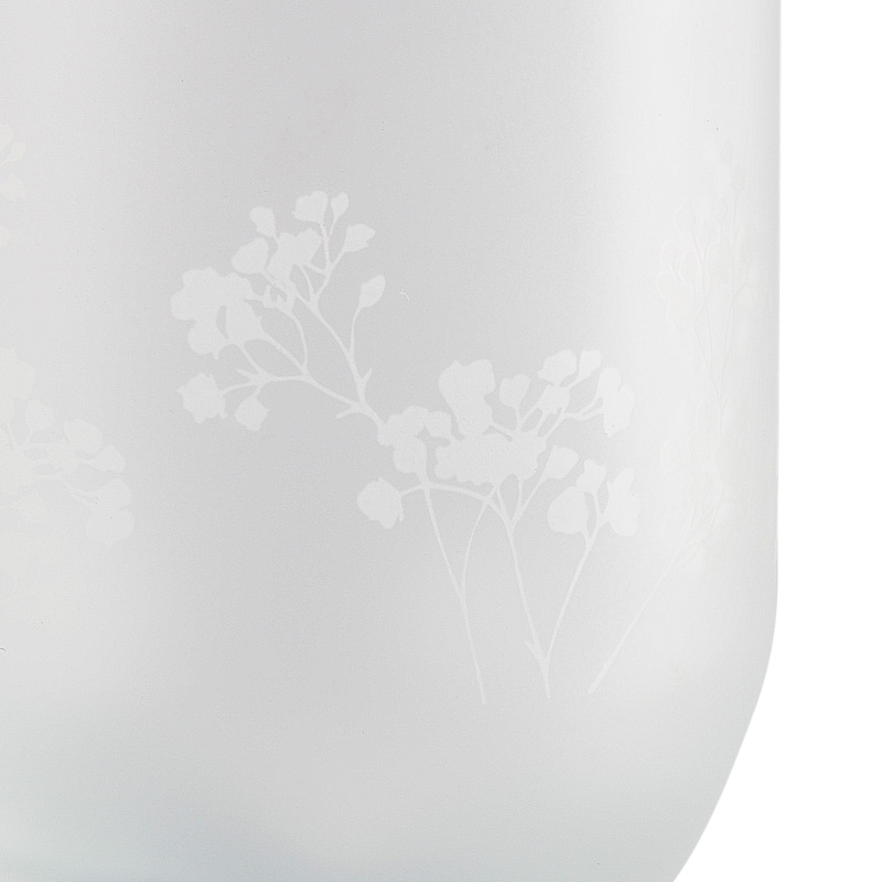 Verre givré décor fleurs 