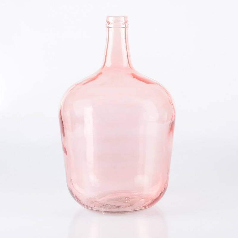 Vase dame jeanne en verre rose 18x18x30 cm