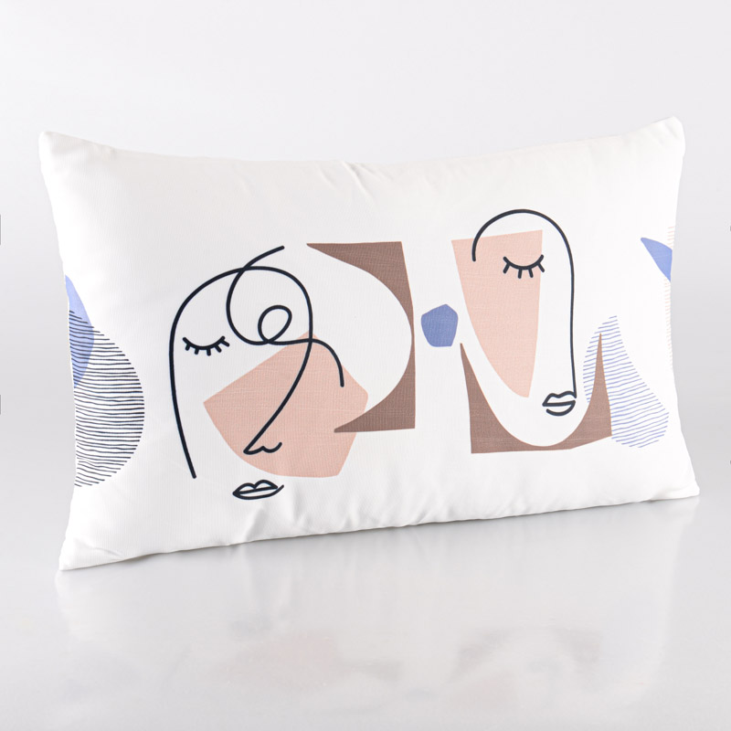 Coussin imprimé visage 'Naty'