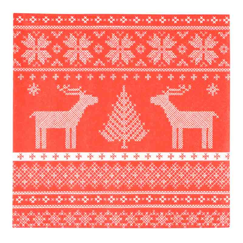 20 serviettes 'Reindeer red'