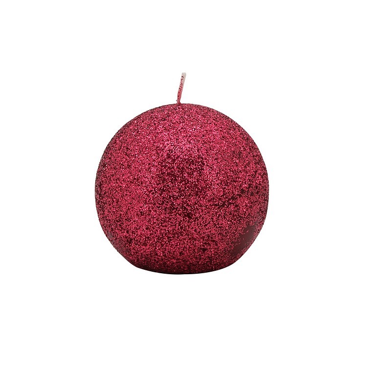 Bougie boule rouge 'Shiny'