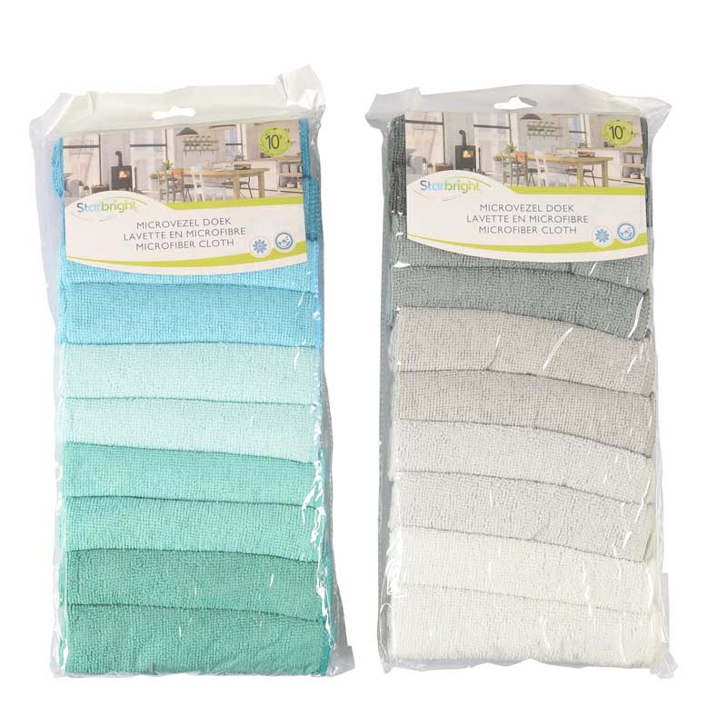10 lavettes en microfibre