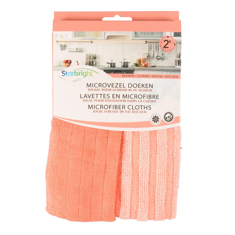 2 lavettes en microfibre pour cuisine
