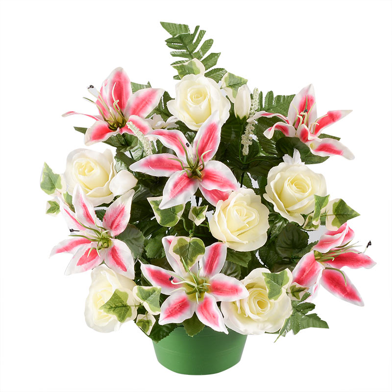 Potée lys tigrées et roses