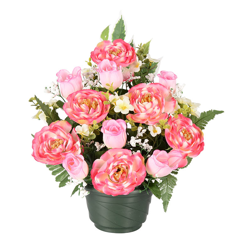 Potée renoncules et roses