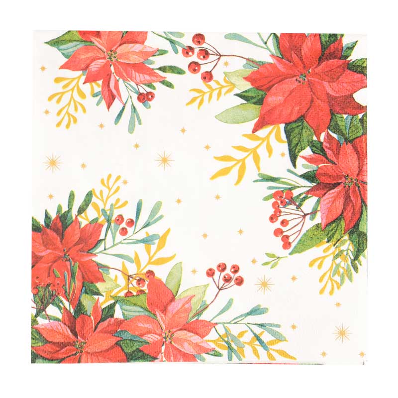 20 serviettes 'Poinsettia'